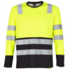 Polera Hibrida Hi-Vis Bi Color Manga Larga Hombre